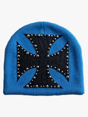 Camouflage Cross Studded Dome Knit Hat