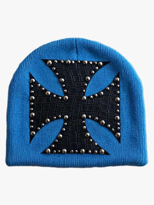 Camouflage Cross Studded Dome Knit Hat
