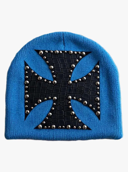 Camouflage Cross Studded Dome Knit Hat