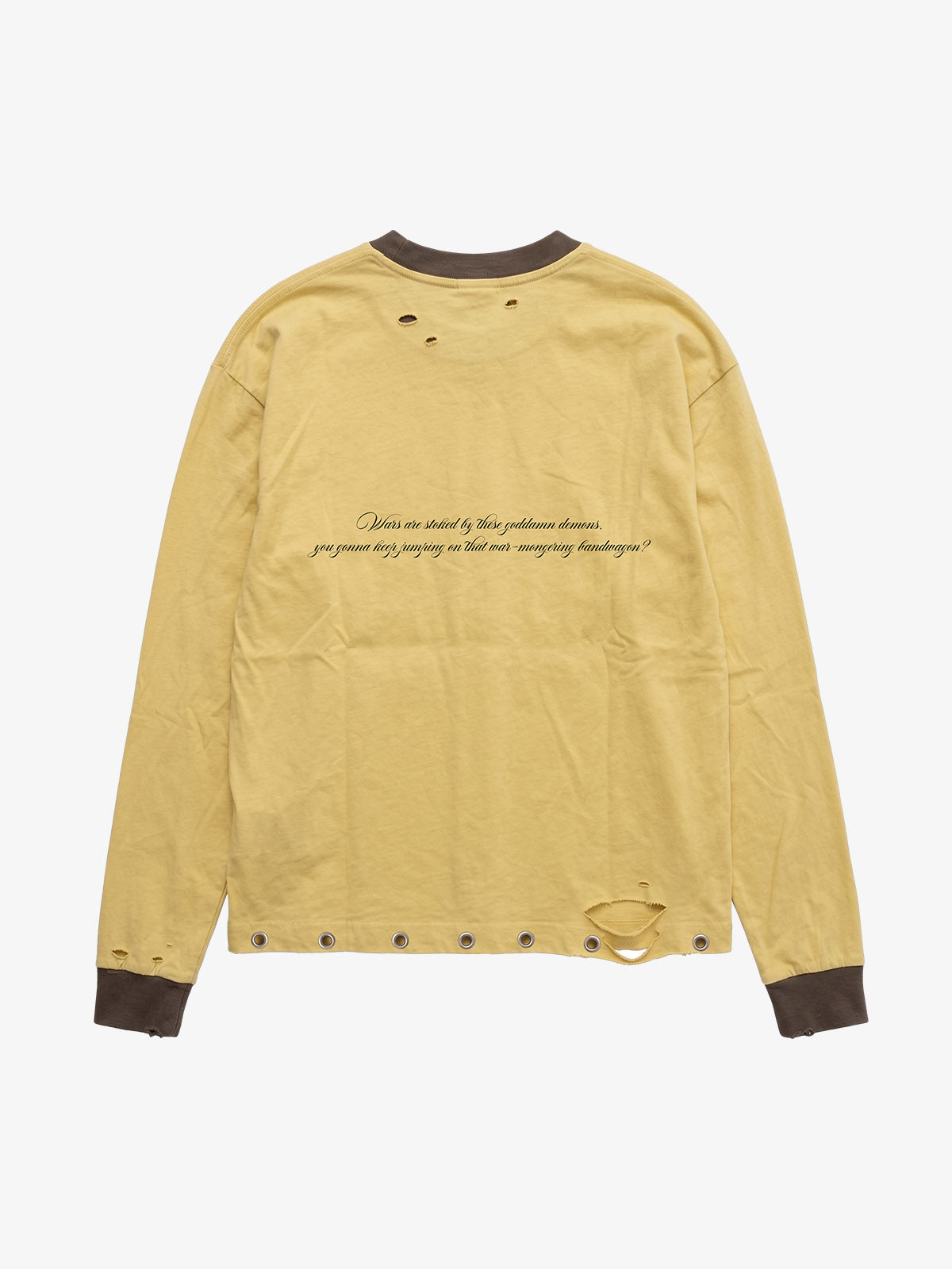 Devil Graphic Color Block Long Sleeve Tee