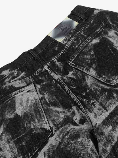 Street Heavy Deconstructed Painted Jeans 