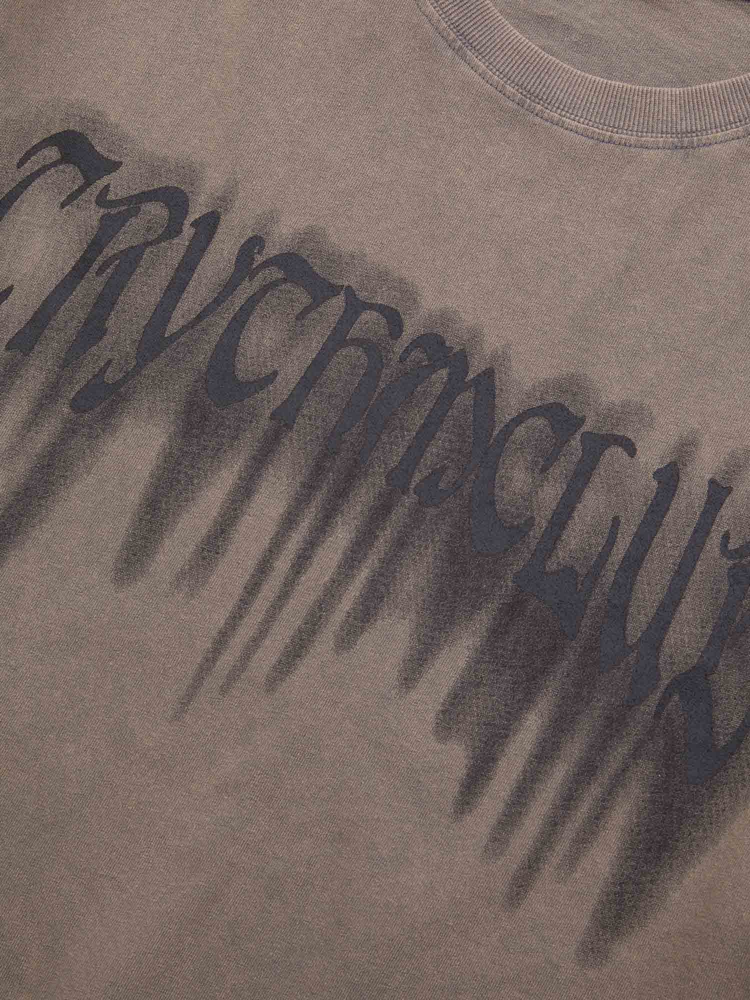 Thesupermade Street Distressed Washed Letter Print T-shirt
