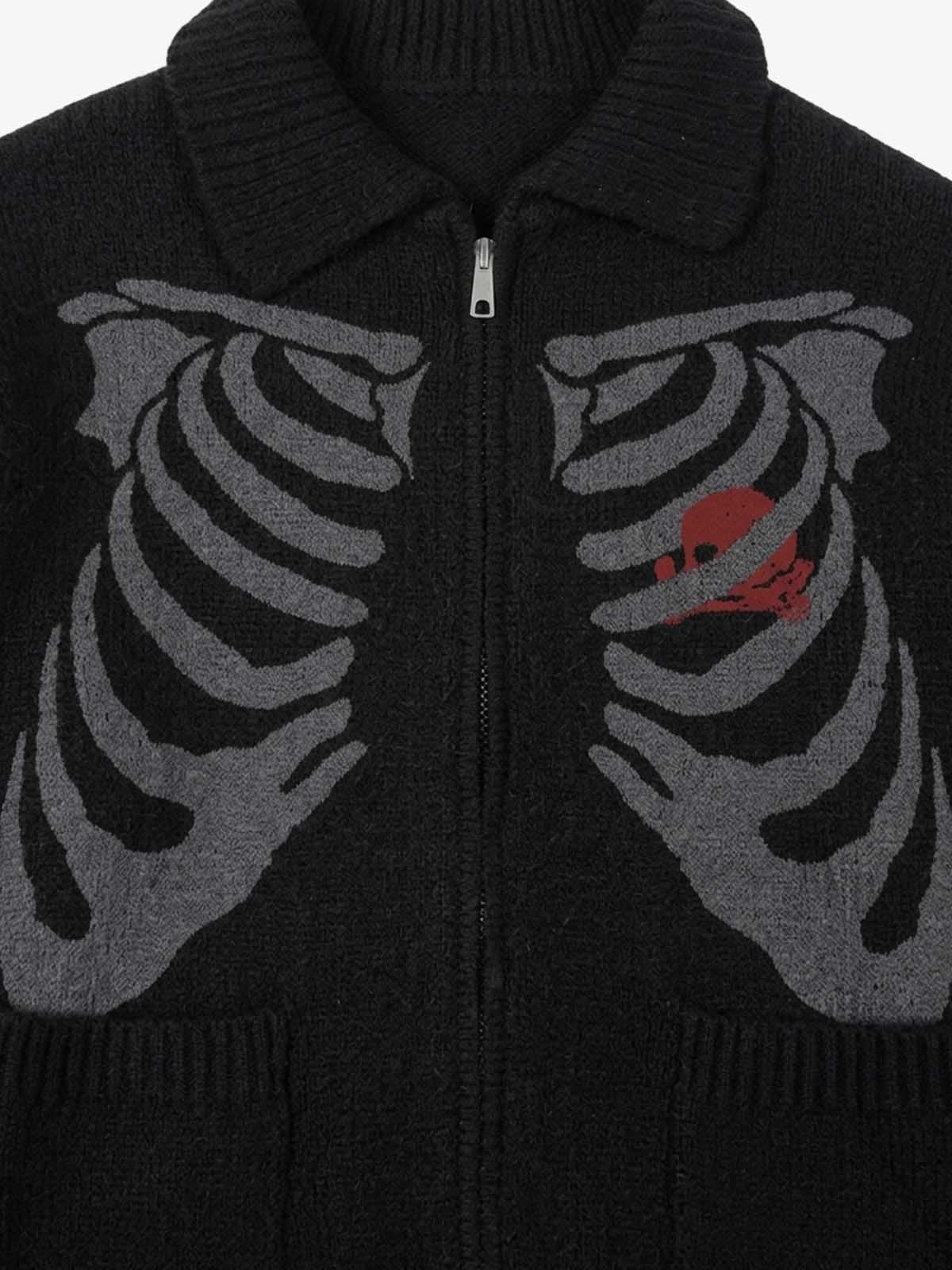 Skeleton Graphic Knit Cardigan