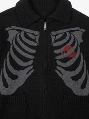 Skeleton Graphic Knit Cardigan