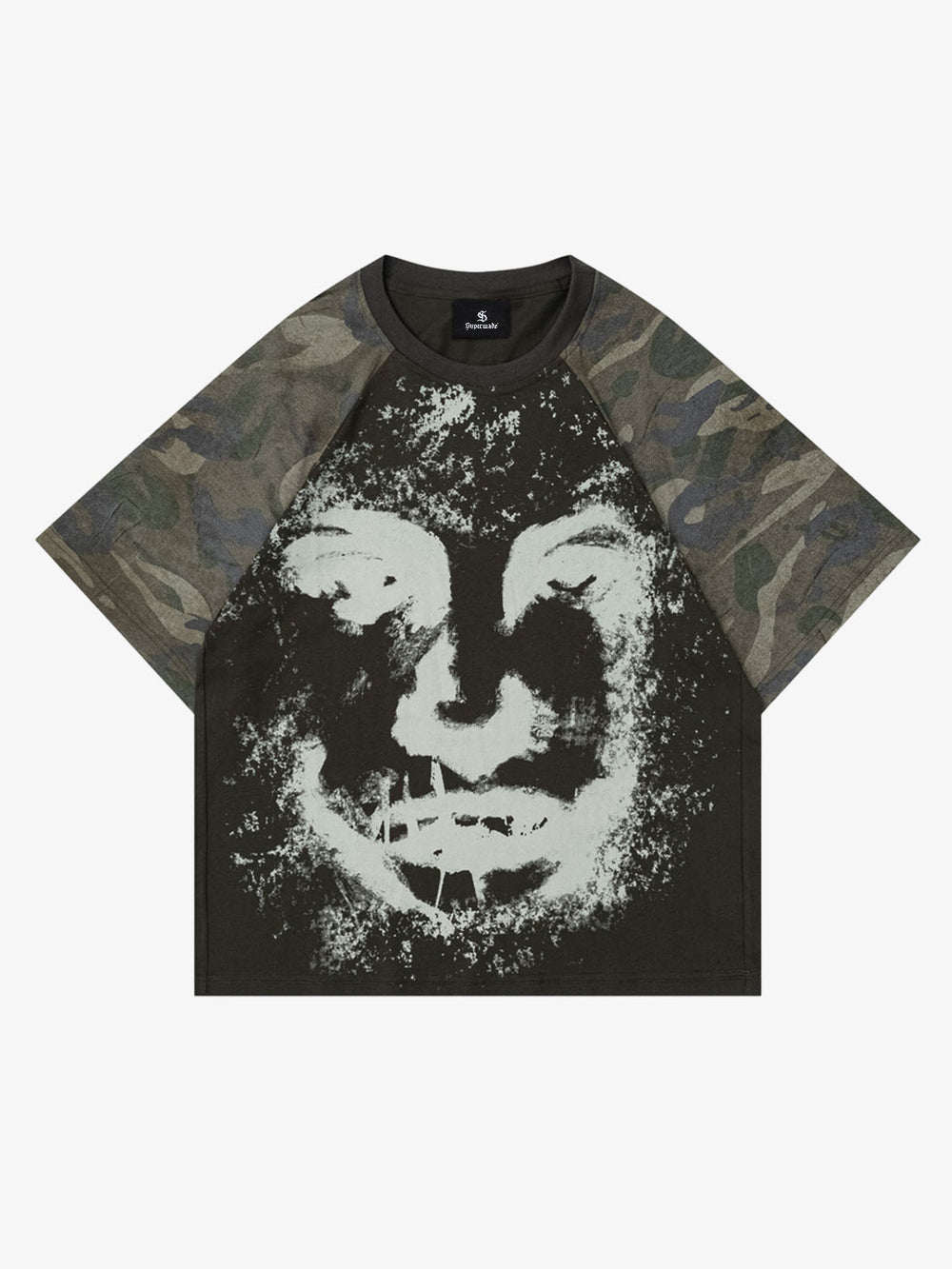 Black & White Abstract Print Oversized T-Shirt