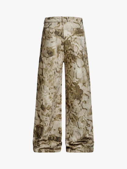 Vintage Washed Dirty Dye Wide-Leg Pants 