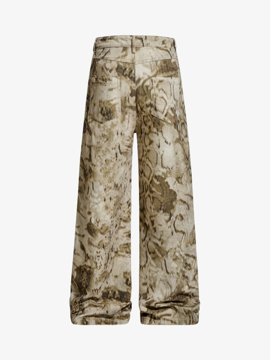 Vintage Washed Dirty Dye Wide-Leg Pants 