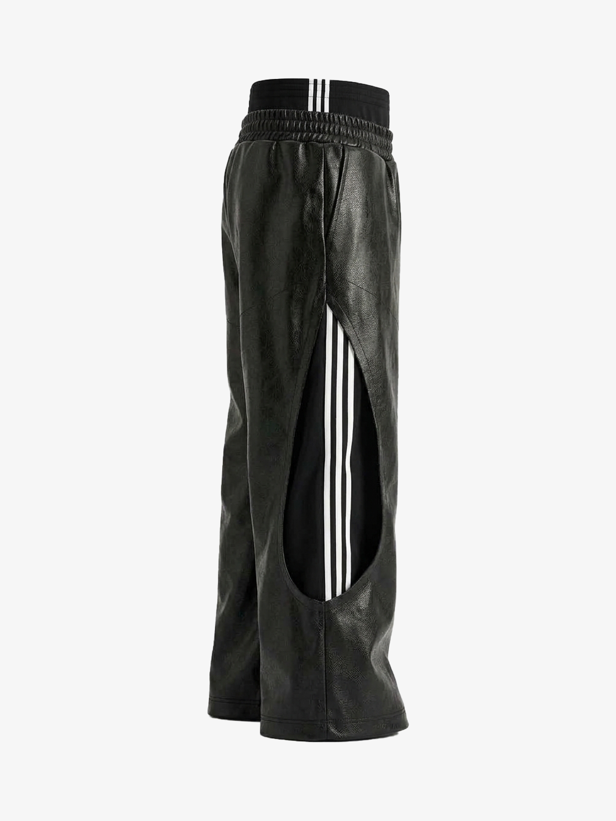 Avant-Garde Double-Waist Faux Leather Trousers