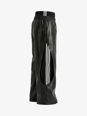 Avant-Garde Double-Waist Faux Leather Trousers