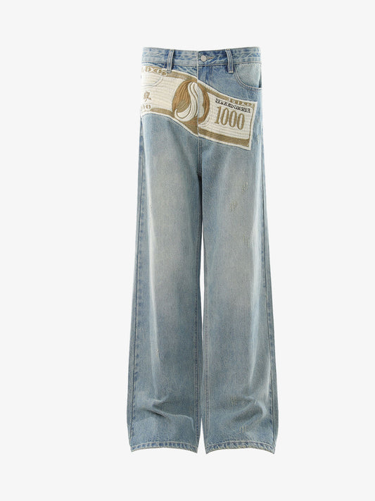 Dollar Appliqué Jeans