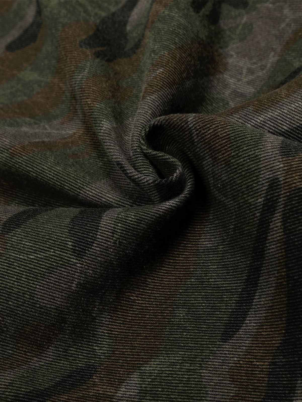 Faded Camo Graphic Wide-Leg Cargo Pants 