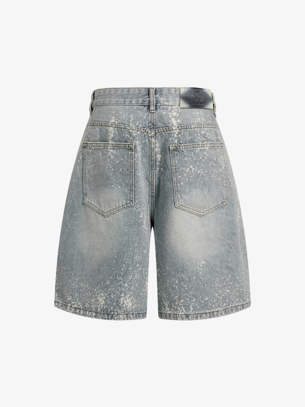 Splatter Washed Denim Shorts 
