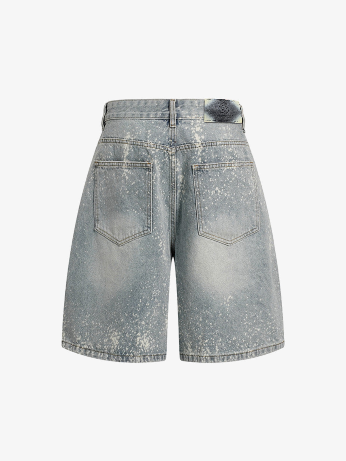Splatter Washed Denim Shorts 