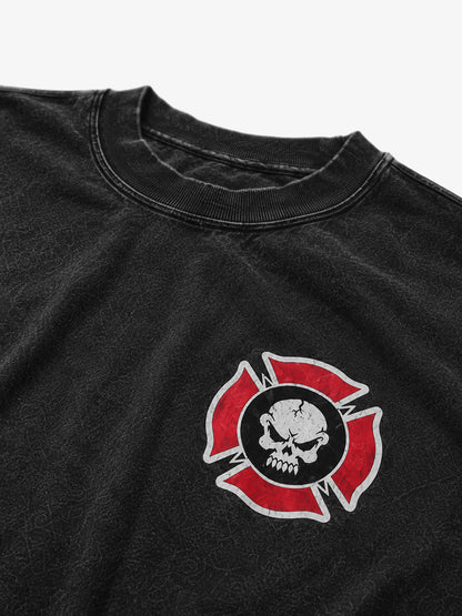 Flame Skull Graphic Long Sleeve Tee