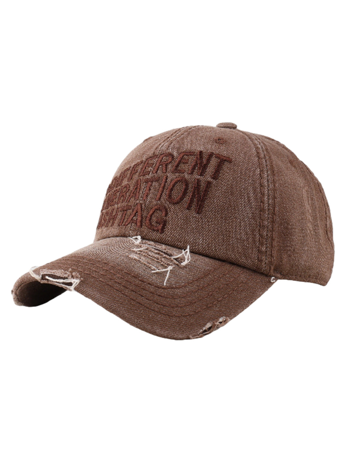 Washed "DIFFERENT GENERATION" Denim Baseball Cap
