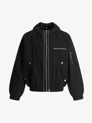 Hooded Workwear Multi Pocket Zip Jacket