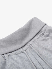 Short cargo en polaire, taille haute, jambes larges, coupe ample, style streetwear