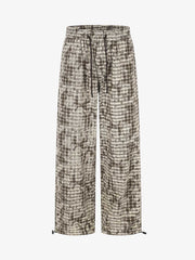 Distressed Plaid Casual Trousers