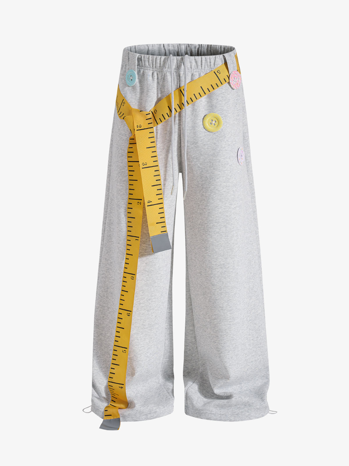 Tape-Measure Belt Graphic Wide-Leg Sweatpants