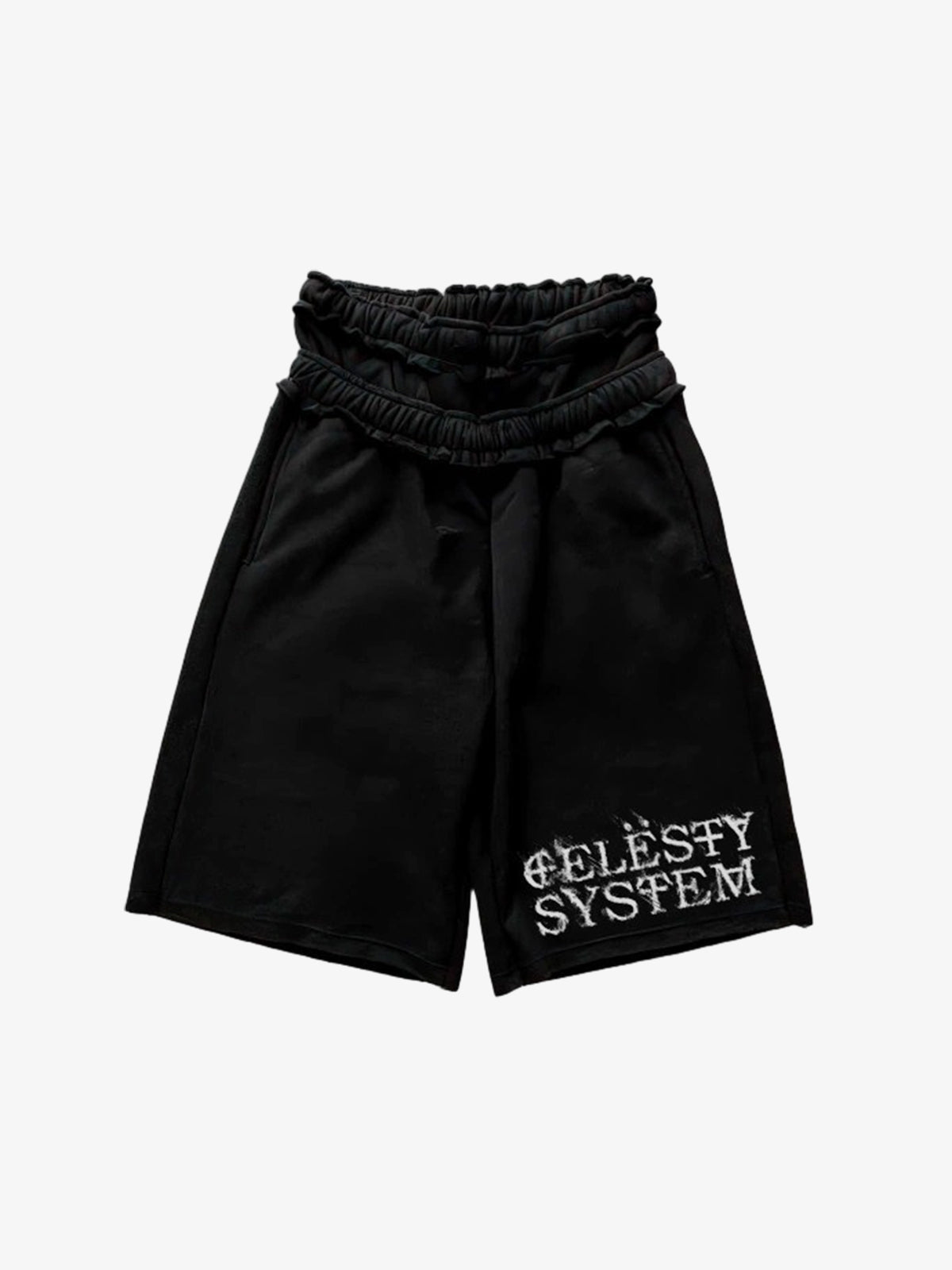 West Coast Letter Graphic Double-Waist Shorts