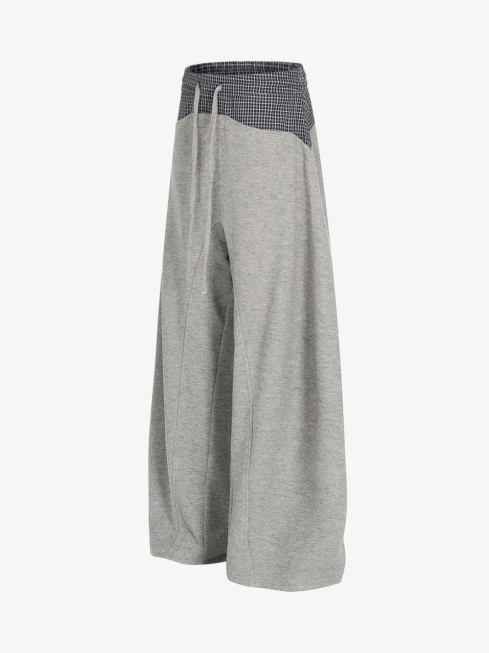 Plaid Paneled Sweatpants