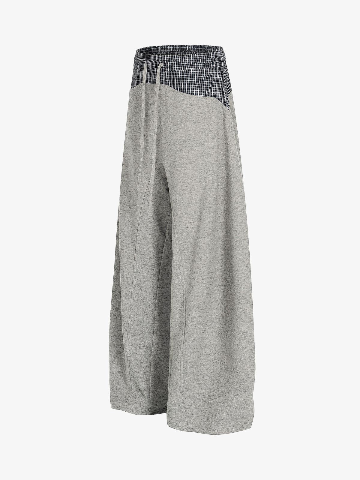 Plaid Paneled Sweatpants