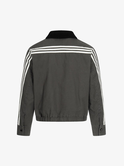 Badge Striped Boxy Fit Detroit Jacket