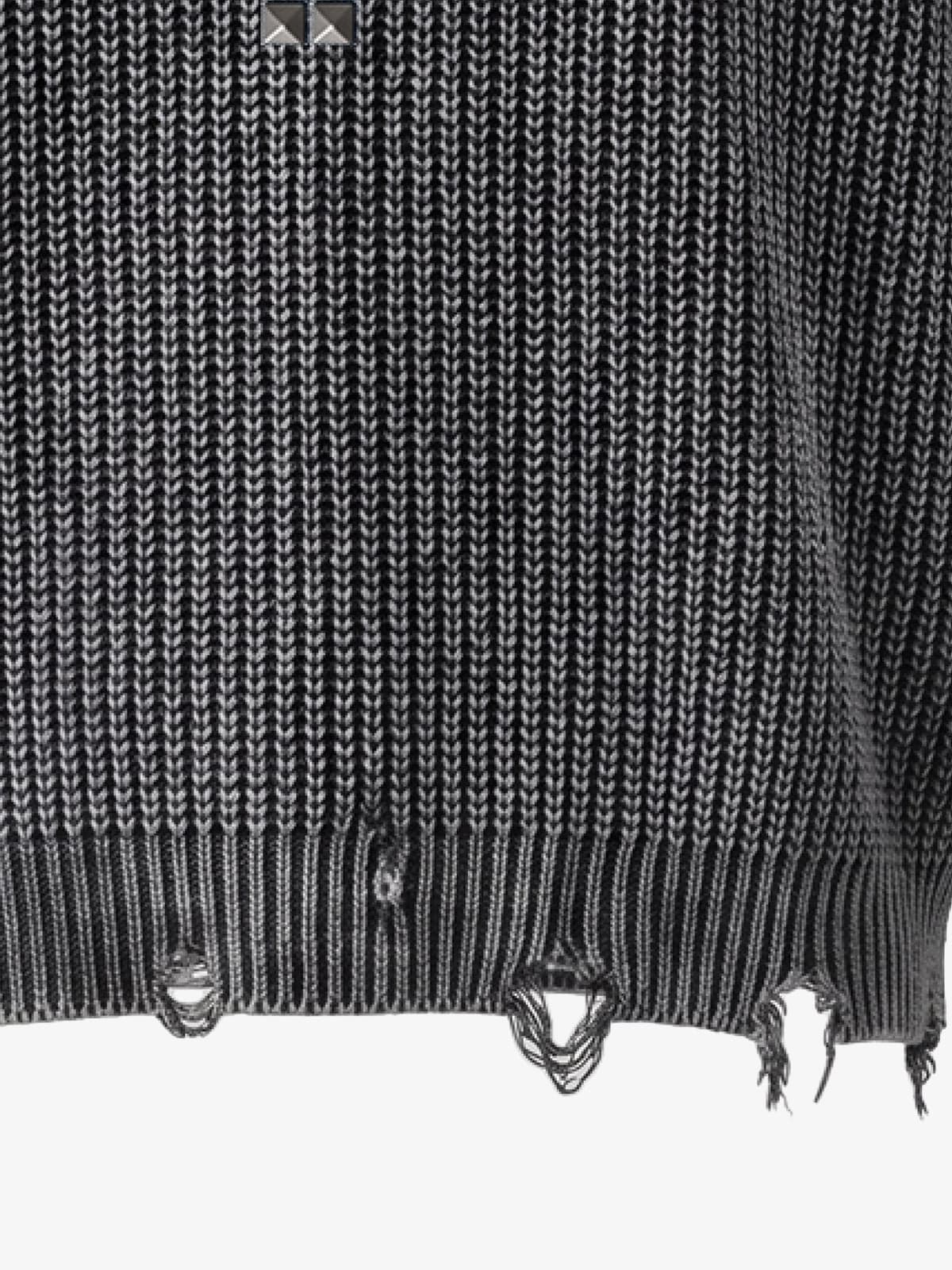 Studded Distressed Knit Sweater