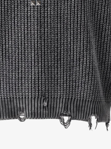 Studded Distressed Knit Sweater