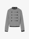 Striped Frog-Button Long Sleeve Tee