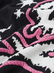 Skull Skeleton Graphic Knit Sweater