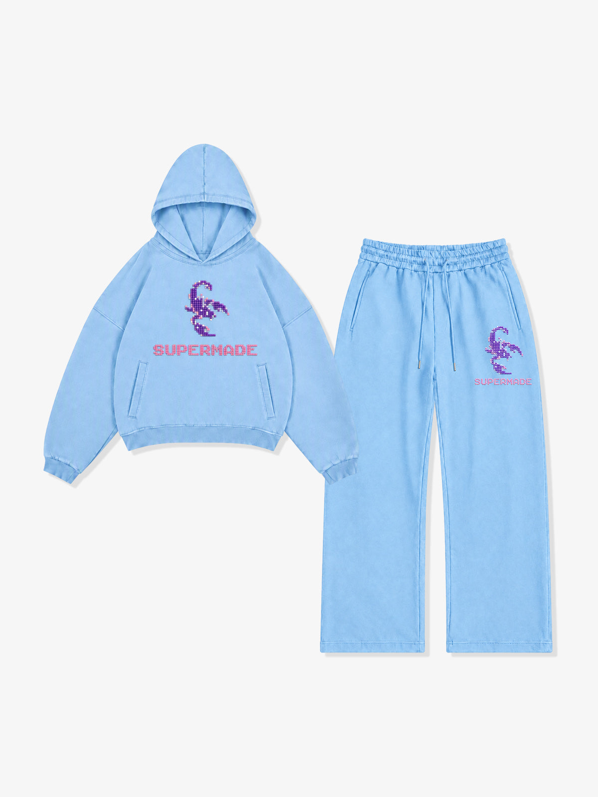 Tube Bead Scorpion Pattern Hoodie Set