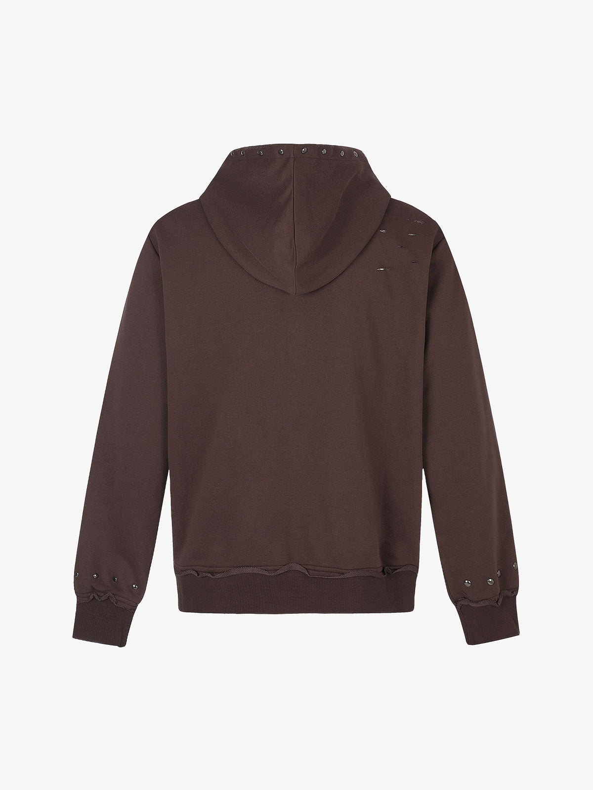 Studded Zip-Up Hooded Sweatshirt Jacket