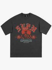 thesupermade-Cotton Basketball Graphic T-Shirt with "Practice Is A Silent Rivalry" Print and Oversized Fit 