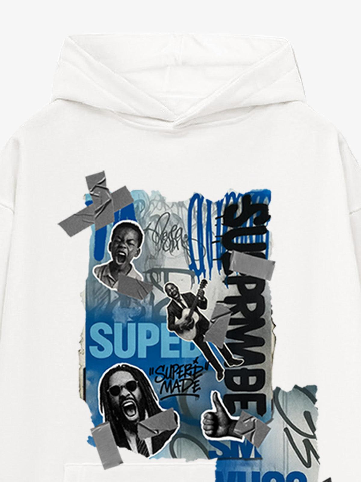 Supermade Graffiti Retro Hip-hop Hooded Sweatshirt 