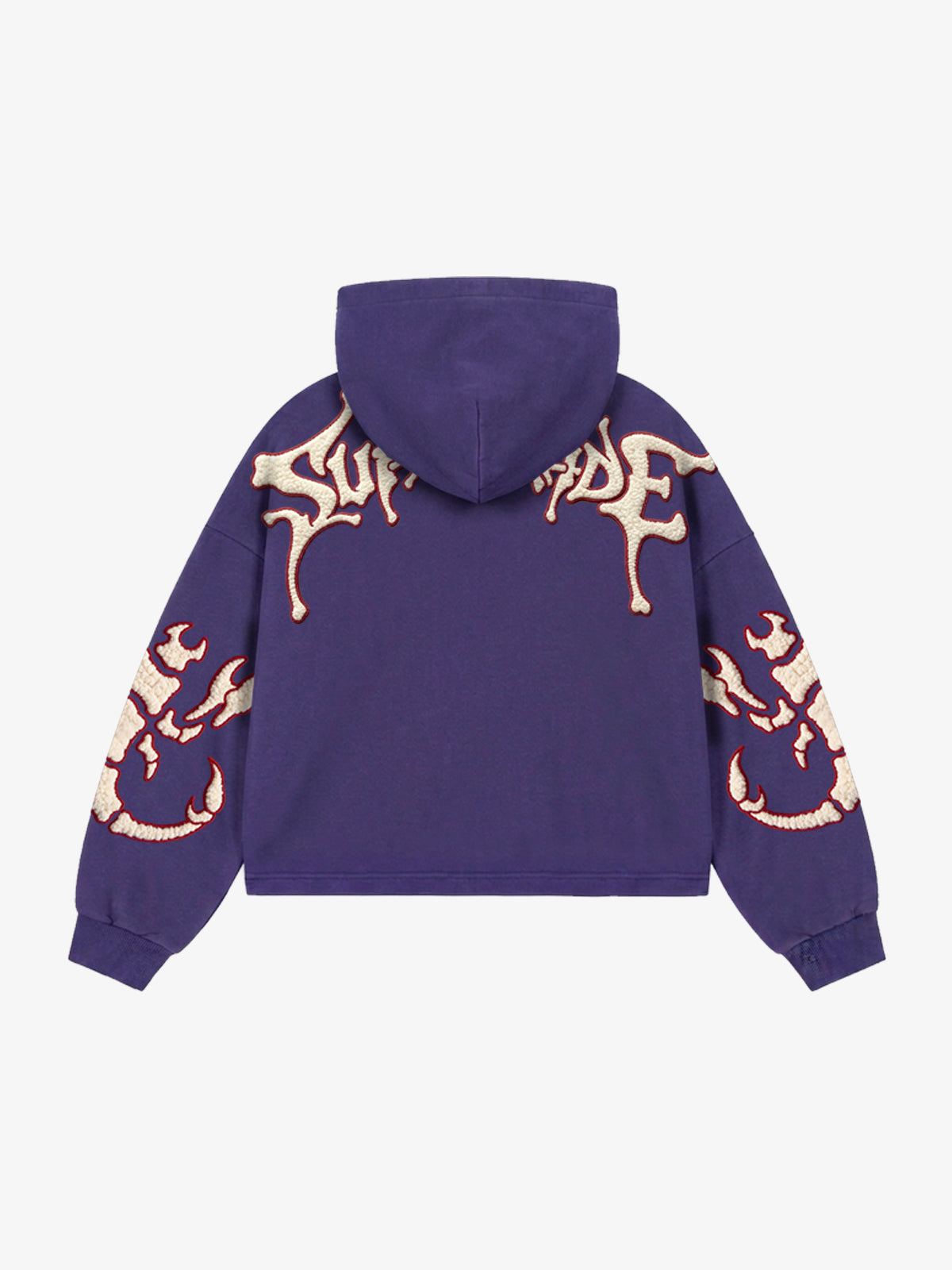 Skeleton Terry Embroidered Pullover Hoodie