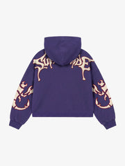 Skeleton Terry Embroidered Pullover Hoodie
