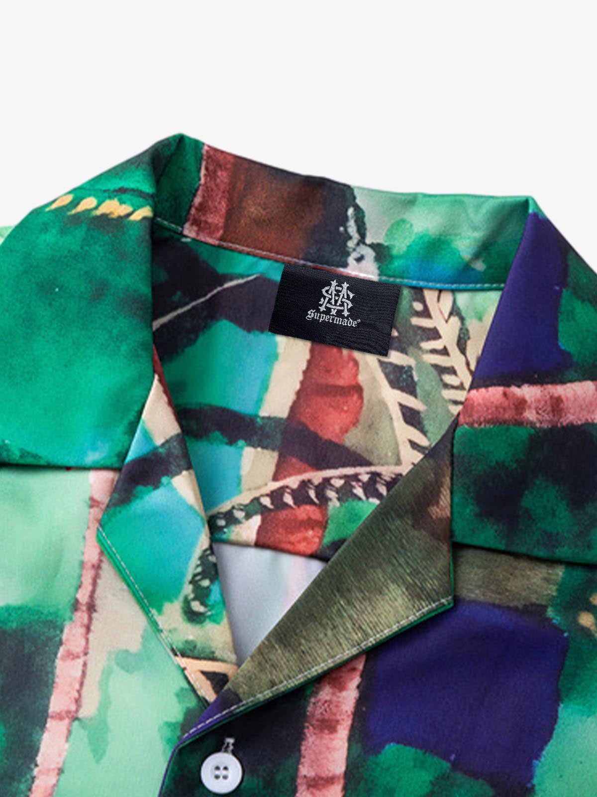 Thesupermade Oil Painting Print Short-sleeved Shirt 