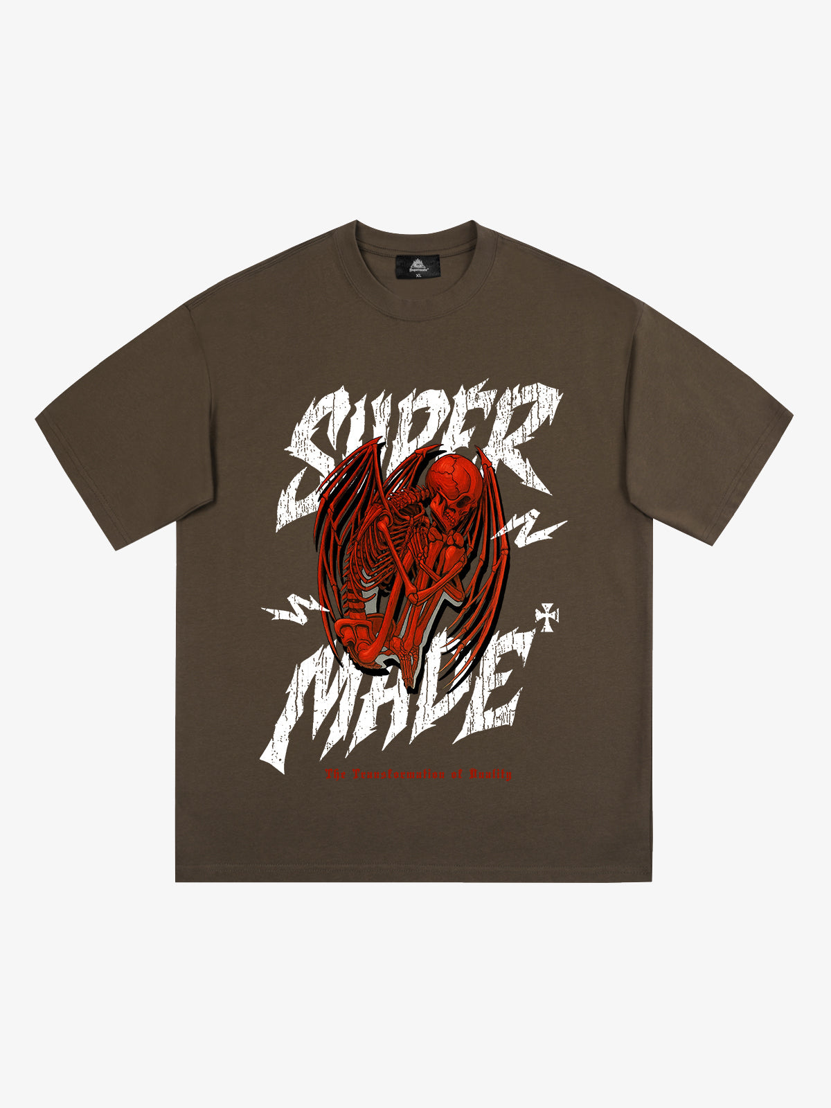 Original Street Angel and Devil Hatching Pattern T-shirt 