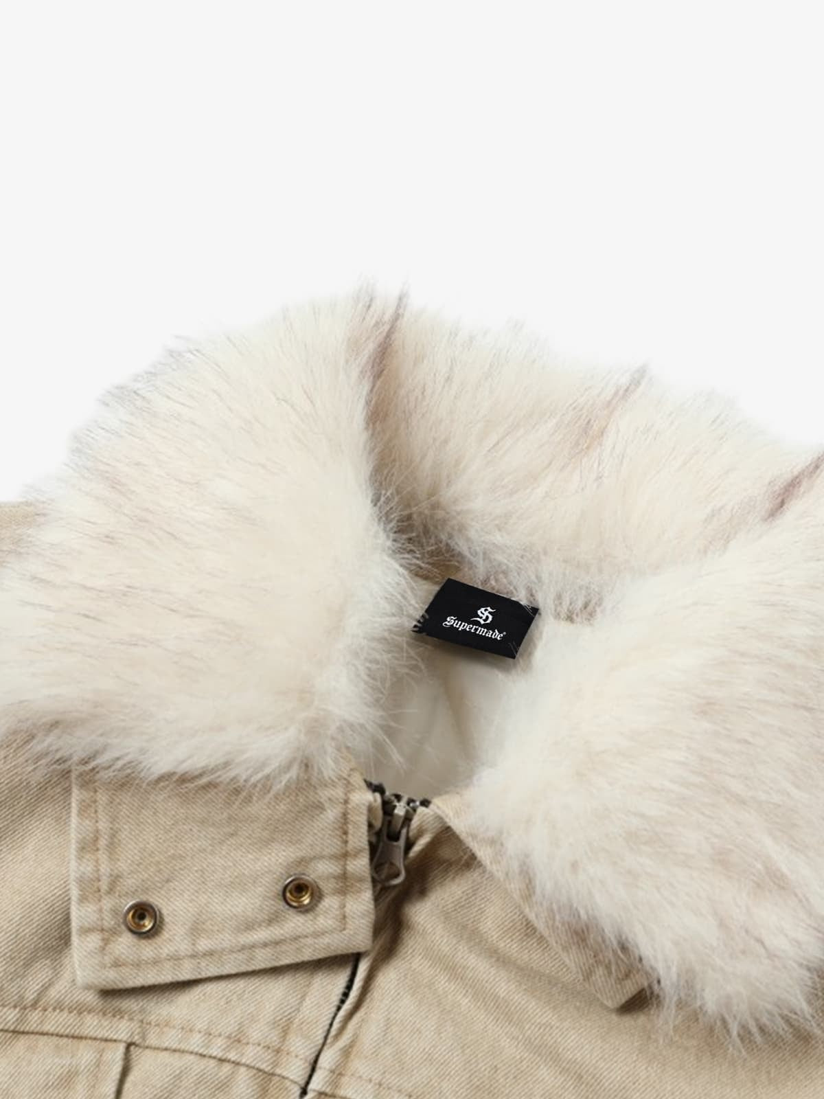 Vintage Detachable Sherpa Collar Aviator Denim Jacket 