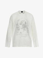 Vintage Portrait Graphic Long Sleeve T-Shirt 
