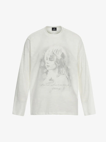 Vintage Portrait Graphic Long Sleeve T-Shirt 