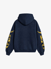 Waffle-Knit Camo Appliqué Embroidered Hoodie & Wide-Leg Sweatpants Set