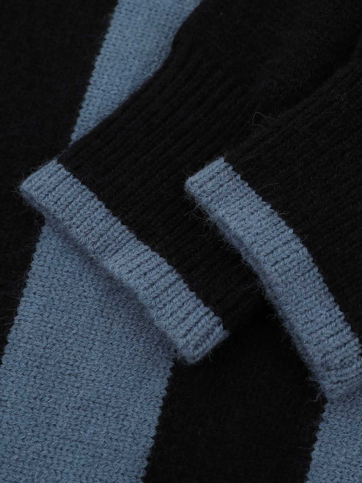 Striped Embroidered Knit Sweater