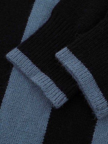 Striped Embroidered Knit Sweater