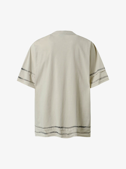 Graffiti Raw Edge Patchwork T-shirt 