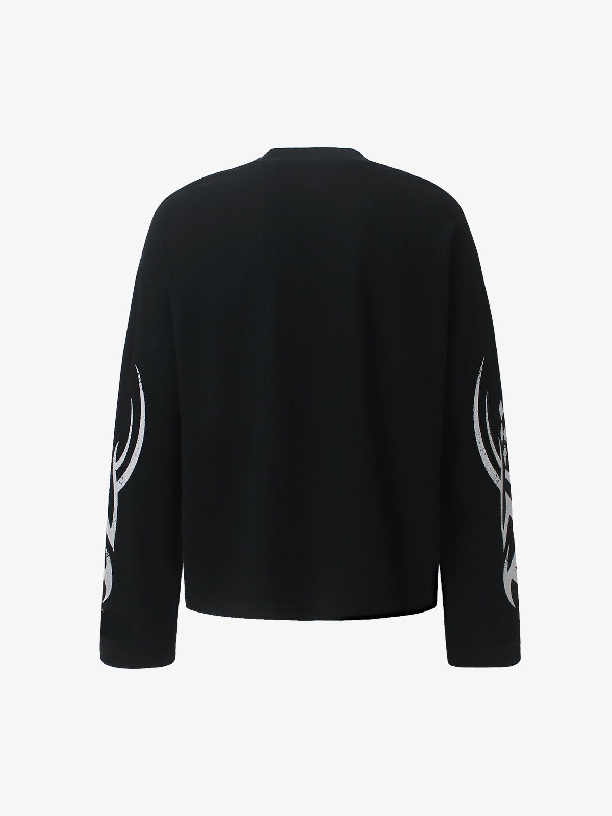 Biker Graphic Color Block Waffle Long Sleeve Tee