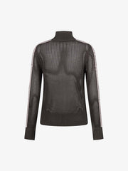 Street-style Openwork Mesh Knit Sweater