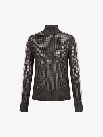 Street-style Openwork Mesh Knit Sweater