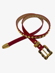 Gothic Cross Studded PU Leather Belt with Alloy Buckle 